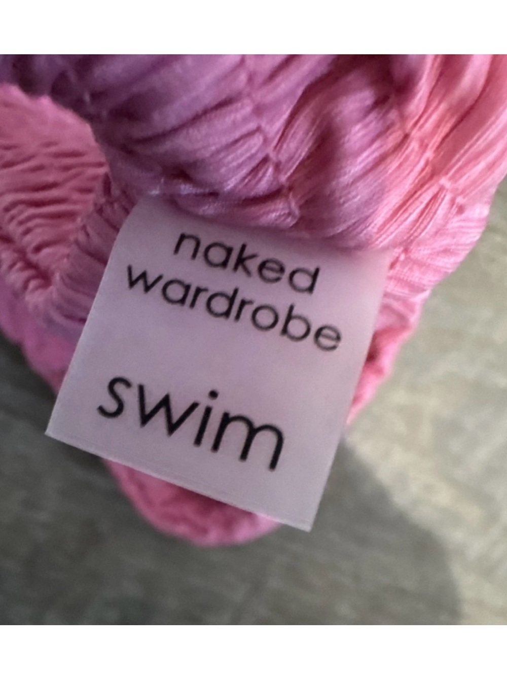naked wardrobe Pink Textured Swim Bikini Bottom, NWOT, S